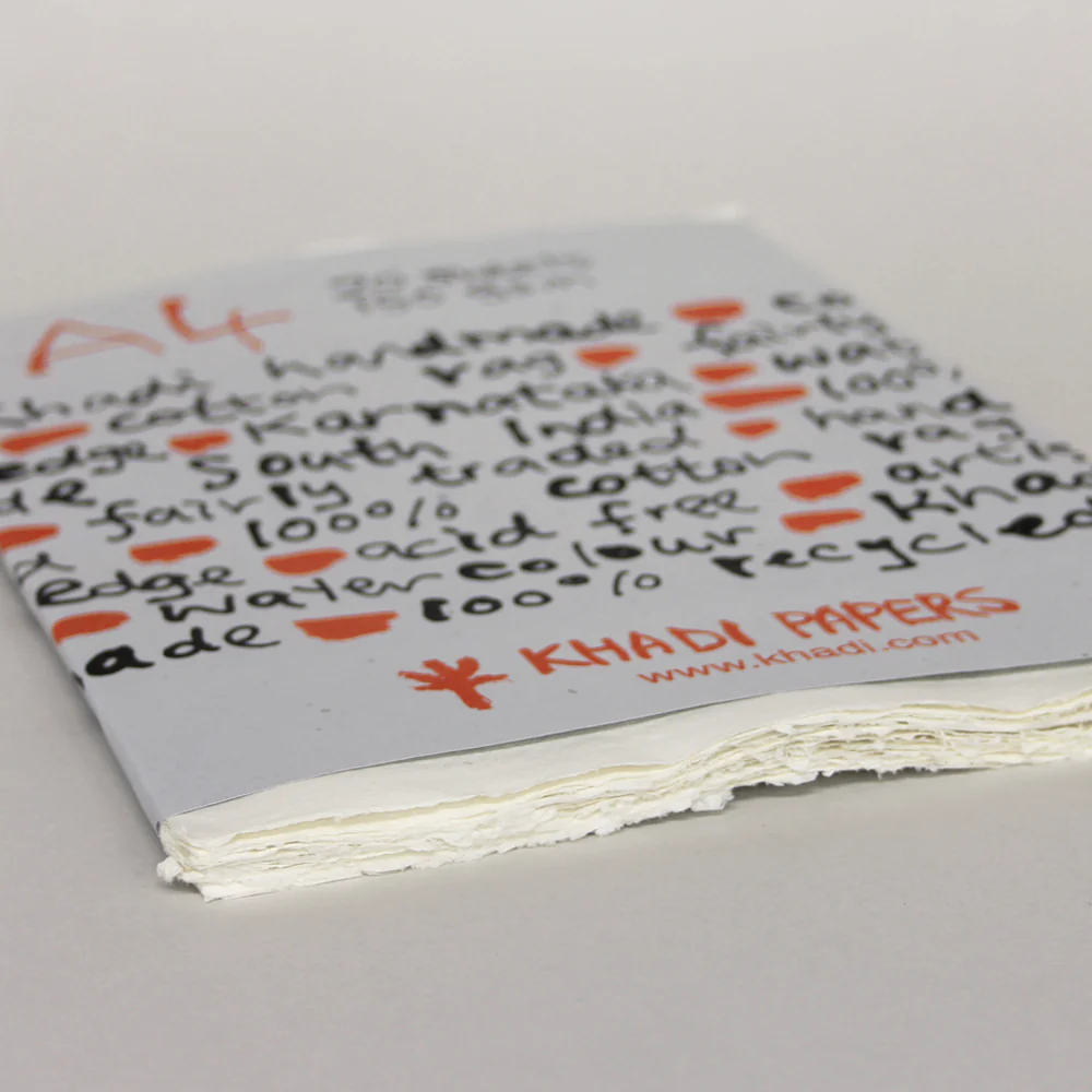 Khadi Papers White Rag Paper Pack - A4 - Image 2