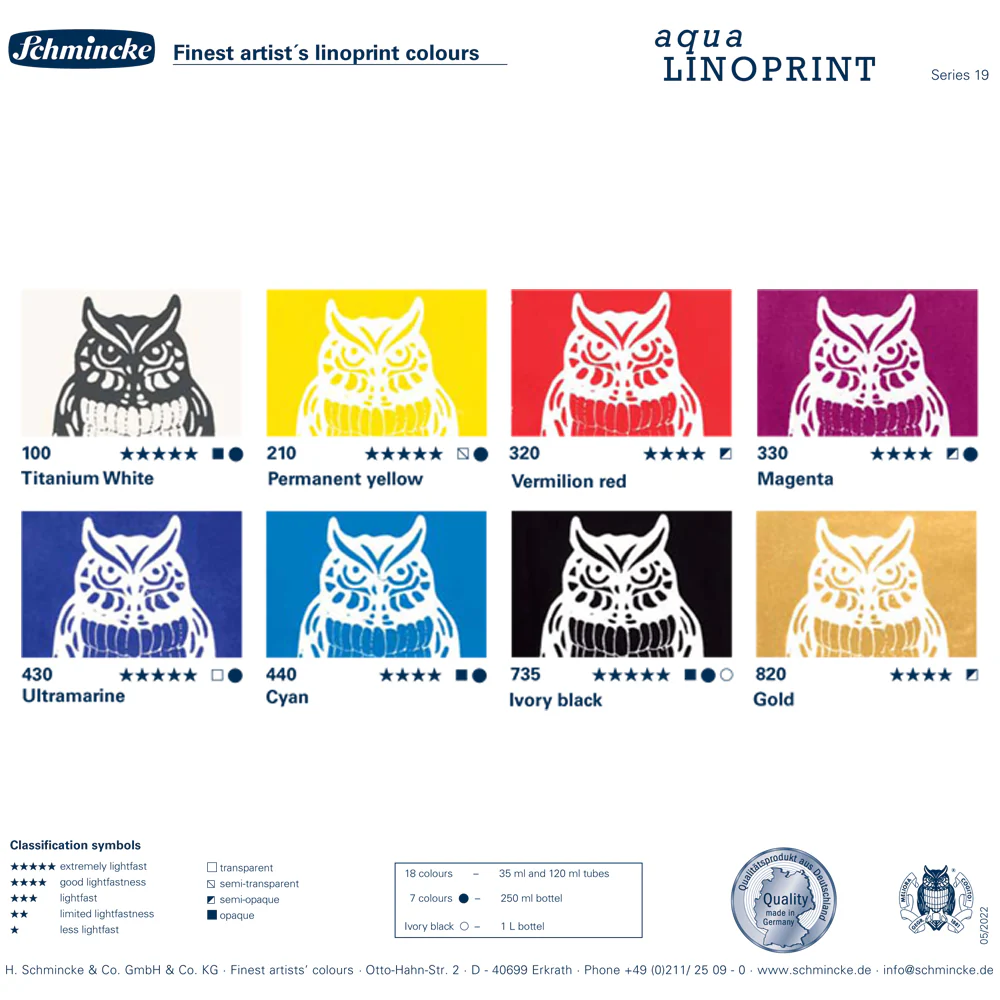 Schmincke Aqua Linoprint Ink - Set of 8 - Image 3